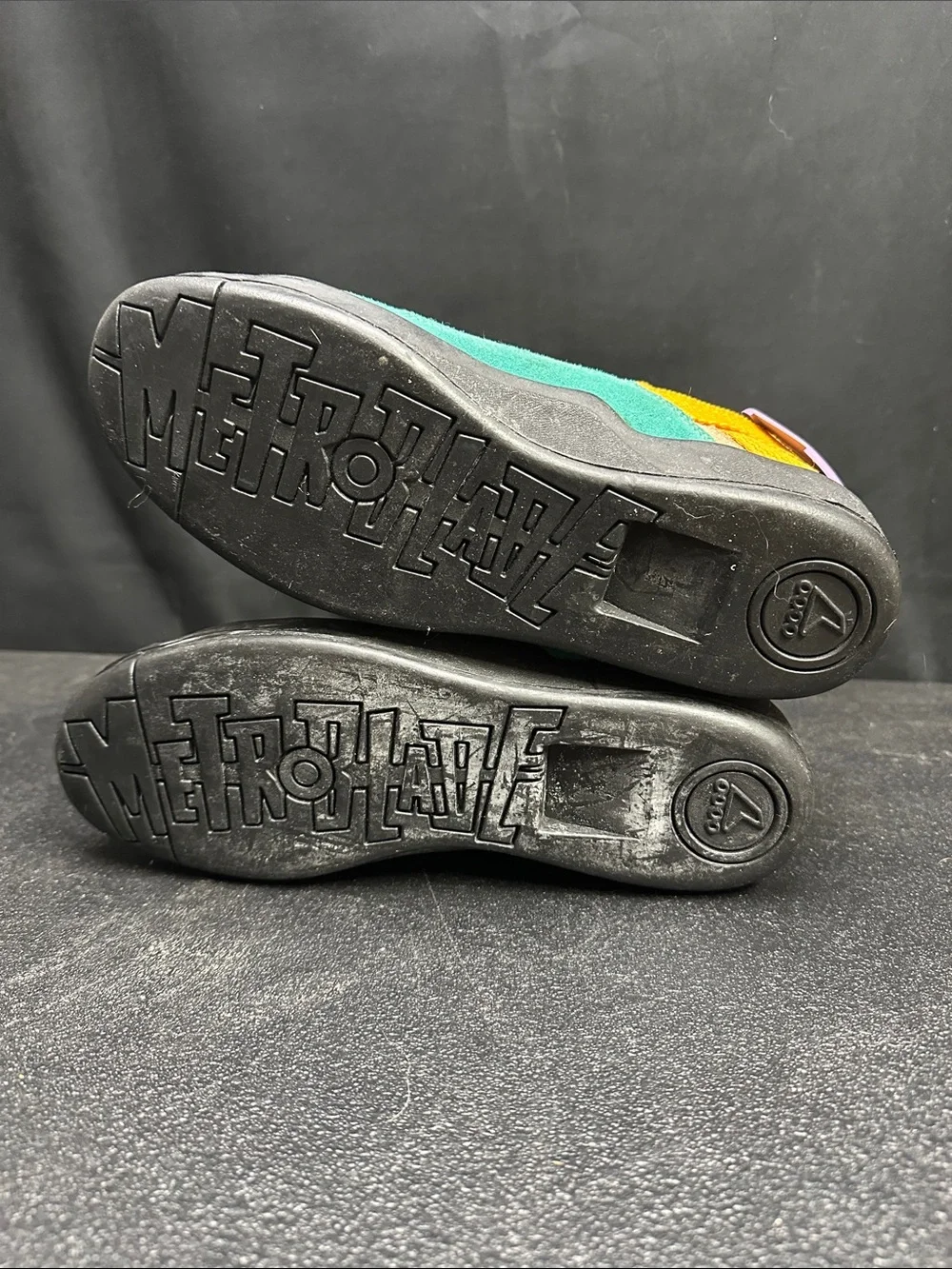 VTG Metroblade 1990's Rollerblade Shoes Size 8 Mena Multicolor Suede Vintage
